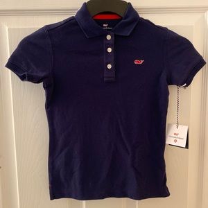 NEW Vineyard Vines Girls Navy & Red Polo Shirt